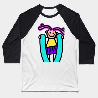 Letter U for girls alphabet Kids Colorful Cartoon Character Baseball T-Shirt